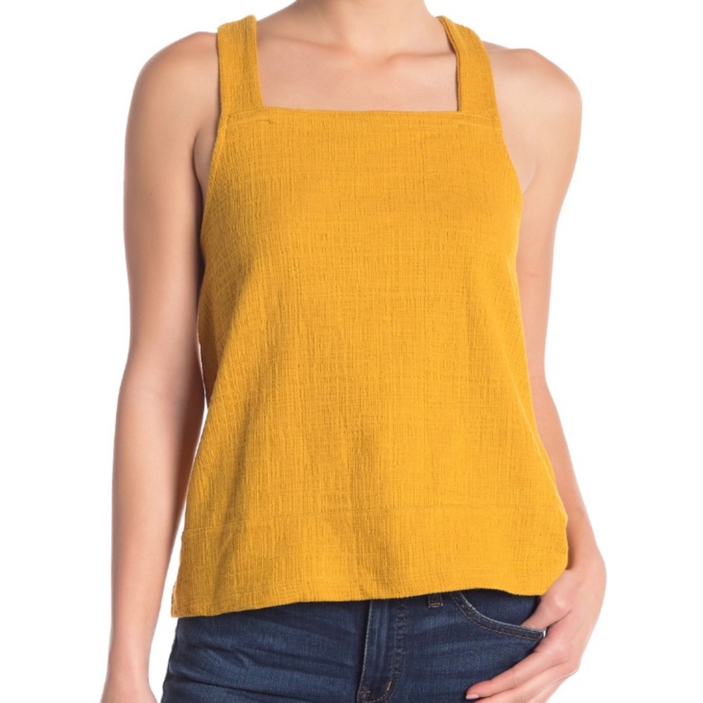 *Madewell Textured Knit Apron Tank Top Amber Honey
